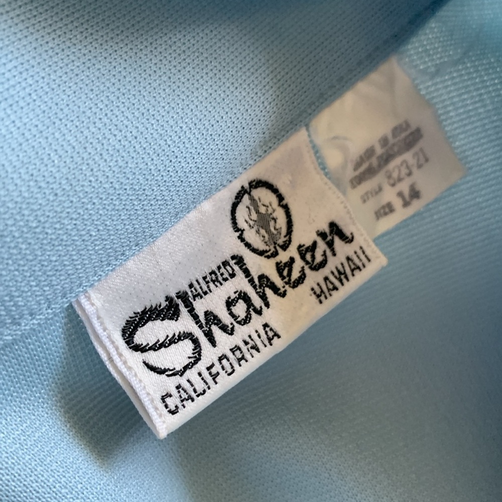 Alfred Shaheen vintage 70s blue maxi dress L - Picture 2 of 13